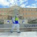 Municipal workers disinfect Syntagma square, in Athens, on March 24, 2020. Greece is on the second day of a strict nationwide lockdown seeking to halt the spread of the COVID-19 infection caused by novel coronavirus, with excursions from the home limited to attending work, buying food, visiting the doctor, walking the dog or going for a solitary jog. / Υπάλληλοι του Δήμου απολυμαίνουν την Πλατεία Συντάγματος κατα την διάρκεια της δεύτερης ημέρας επιβολής απαγόρευσης κυκλοφορίας, με εξαίρεση την έξοδο για και απο το χώρο εργασίας, αγορές τροφίμων, επίσκεψη σε γιατρό και φαρμακείο ή βόλτα κατοικίδιου και προσωπική άσκηση, Αθήνα, 24 Μαρτίου 2020.