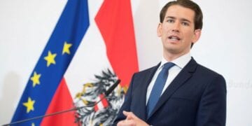 Austrian Chancellor Sebastian Kurz, address the media during af news conference after the inauguration ceremony at the Chancellors Office in Vienna, Austria, Wednesday, May 21, 2019. Austrian Chancellor Sebastian Kurz has called for an early election after the resignation of his vice chancellor Heinz-Christian Strache from the Freedom Party spelled an end to his governing coalition. (AP Photo/Michael Gruber)