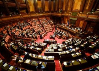 A general view shows the Italian Senate and Italy's Prime Minister Giuseppe Conte (Rear C) on September 10, 2019 prior to the new government's confidence vote in Rome. - Italian Prime Minister Giuseppe Conte called on September 9 for the reform of European Union budget rules and cooperation on immigration as his new government won a parliamentary confidence vote at the lower house. (Photo by Filippo MONTEFORTE / AFP)        (Photo credit should read FILIPPO MONTEFORTE/AFP/Getty Images)