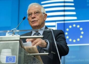 European High Representative of the Union for Foreign Affairs Josep Borrell attends a news conference following a video conference of European foreign affairs and defence ministers, in Brussels, Belgium, June 16, 2020. Olivier Hoslet/Pool via REUTERS