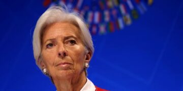 FILE PHOTO: IMF Managing Director Christine Lagarde speaks at the Spring Meetings of the World Bank Group and IMF in Washington, U.S., April 11, 2019. REUTERS/James Lawler Duggan/File Photo